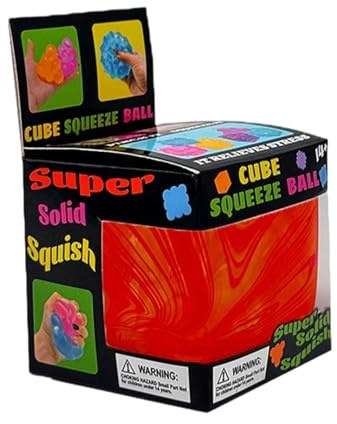 Squishy Stress Cube for Adults,Squishy Slow Rising Fidget Cube Sensory for Anxiety Stress Relief High Density Ice Squeeze Ball Cubes Orange