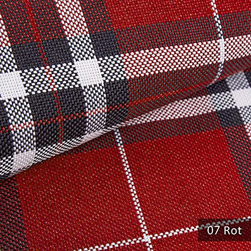 novely® London British Style Kariert Möbelstoff Polsterstoff | Meterware | 1 lfm (07 Rot)