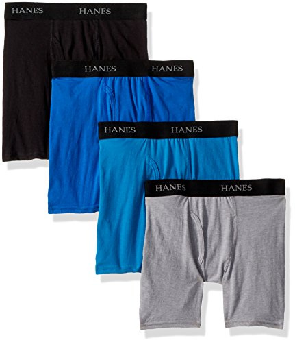 Hanes Big Boy's Ultimate Long Leg Boxer Brief 4-Pack Underwear, Assorted, Extra Large