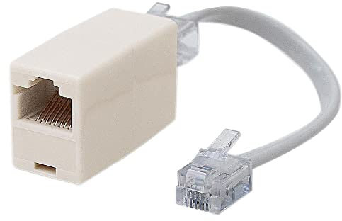 LINE adapter RJ11 kontaktdon RJ45 SOCKET 20 CM // LINE ADAPTOR RJ11 PLUG-RJ45 SOCKET 20 cm kabellängd - Imperial 6-tums kabel // BK4509 (förpackning med 1)