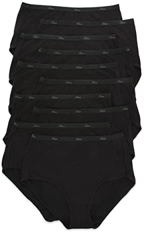 Hanes womens Cotton Brief Underwear, 10 Pack - Brief Black, 7 US