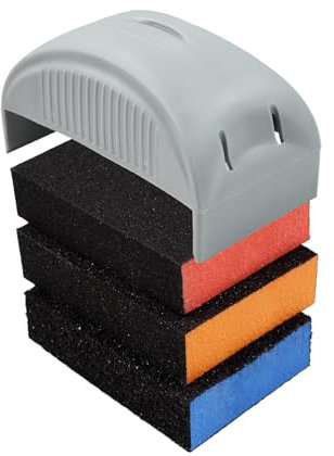 ROLLINGDOG Schleifschwamm mit Kunststoffgriff Schleifklötze Standard Blöcke für Wand,Weichholz,Farbe auf Holz(Unterschiedliche Rauhigkeitsstufen 4 Stück)