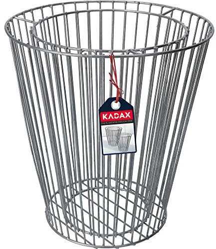KADAX Galvanised steel gabion pot, sturdy pot, raised bed, weatherproof stone basket, round wire basket, plant basket, flower pot (diameter 41 cm)