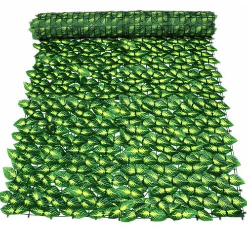 Decorative Artificial Ivy Fence Screening,100x300cm Garden Fence Artificial Leaf Green Hedge Roll,Privacy Fencing Ivy Screen Panel,Leaf Trellis Decking Fences for Balcony, Outdoor Wall Decoration