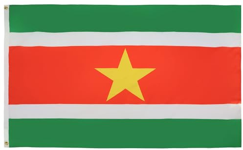 AZ FLAG Bandiera SURINAM 150 x 90 cm - Bandiera SURINAMESA 90 x 150 cm poliestere Leggero