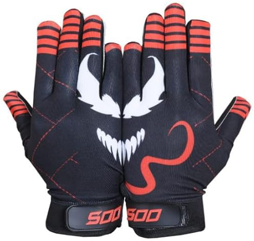 American Football Gloves Youth Kids Non-Slip Palm Receivers, Rugby Gloves gloves for Boys Girls Flexible Stretch Protection Sticky Receiver Football Gloves Waterproof Professional Fit for All (L)