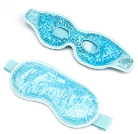 LERANXIN Maschera Occhi Gel Freddo - 2 Pezzi Maschera Ghiaccio Occhi, Maschera per Gli Occhi Completa e Mezza Maschera per Gli Occhi Rinfrescante Alleviare L'affaticamento Degli Occhi, Riutilizzabile