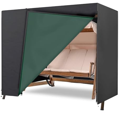 Funda para columpio de jardín de 2,3,4 plazas, impermeable, resistente al viento y protección UV, lona resistente a desgarros, 210 x 150 x 150 cm