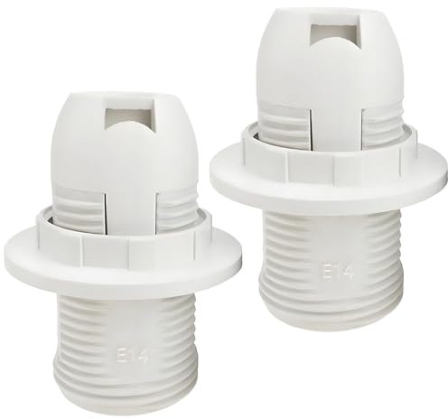 Yuiturt 2PCS E14 Bulb Holder E14 Lamp Holder, White Lamp Bulb Holder for Pendant Light, Compatible with Most Light Bulbs, Durable Screw Socket for Home and Bedroom Lighting