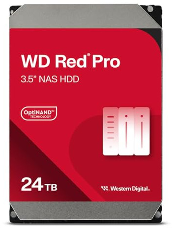 WD Red Pro 24TB NAS 3.5 Internal Hard Drive - 7200 RPM, SATA 6 Gb/s, CMR, 512MB Cache