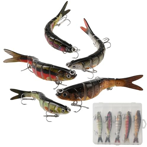 Blueshyhall Set di 5 wobbler, 13 cm, 27 g, tutti gli strati d'acqua Crankbait, esche per pesce, pesca in mare, esche artificiali per pesce persico e luccioperca