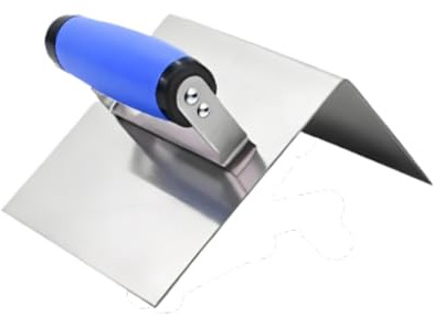 Ronyme Llana esquinera de acero inoxidable para albañilería, herramienta manual de mango cómodo, llana de acabado para bordes de escaleras y construcción de, Esquina Exterior