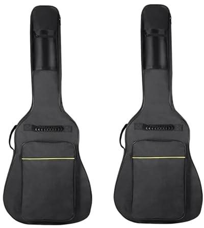 SHBHWS 2-pack gitarrväskor elektriskt fodral för akustiska och klassiska gitarrer lämpliga för akustik, svart, Einheitsgröße, En stil