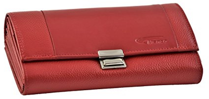 Borsa da cameriere per cameriere, in vera pelle, con chiusura tripla, Colore: rosso, Portafoglio da cameriere