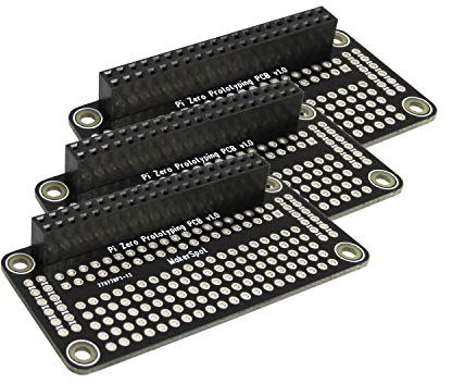MakerSpot Raspberry Pi Zero W Proto Board Breadboard HAT Soldered with Female Pin Connector PCB Prototyping Board (3 Pack)