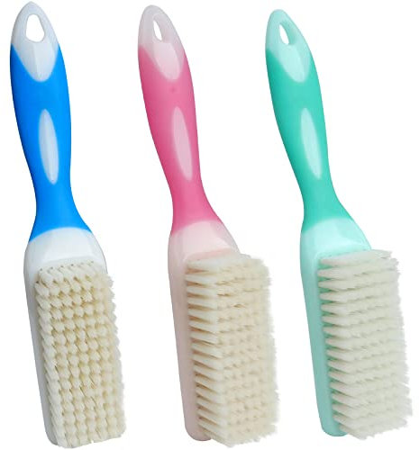 Roellgs 3-Piece Cleaning Kit - Soft Bristle Brush Set with Comfortable Grip for Household, Shoes, Laundry & More