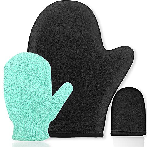 Gant Autobronzant Applicateur Visage Autobronzants Gant pour Bronzage Corps Visage Autobronzante Réutilisable Gant KIT - 3pcs (Noir)