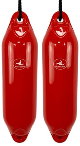 Hurricane Fenders Original Series Boat Fender PM02 48cm x 14cm (19 x 5) - Red - Pack Of Two