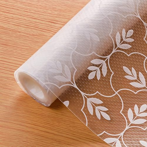 Cooyes Shelf Drawer and Cabinet Liner, Washable Oil-Proof Leaf Shelf Liners for Kitchen Cabinets, Shelves, Refrigerator, Non-Adhesive Drawers Mats（11.8 W x 118 L）