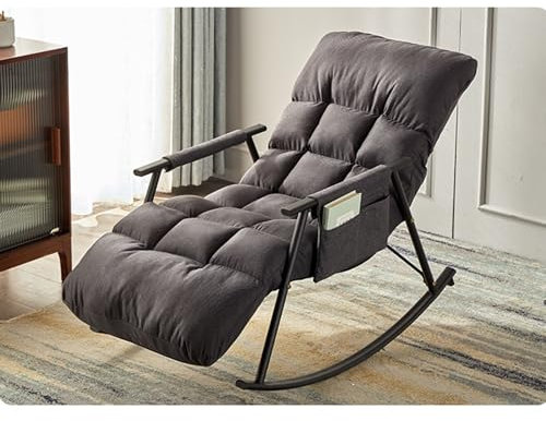 Schaukelstuhl,relaxsessel Mit Liegefunktion,sessel Wohnzimmer Relaxsessel Lesesessel Loungesessel,relaxliege,relaxsessel & -liegen,stillsessel,schaukelstuhl Wohnzimmer,schaukelsessel ( Color : Cotton