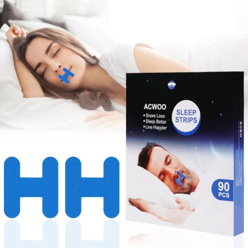 ACWOO Muntejp För Sömn, 90 St H-Shape Sömnmuns Tejp För Att Förbättra Nattsömnen, Minska Munandning Och Snarkning, Antisnarkningsanordningar För Män Och Kvinnor (90 St)