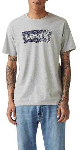Levi's Graphic Crewneck Tee T-Shirt, Batwing Bandana Fill 224, M Uomo