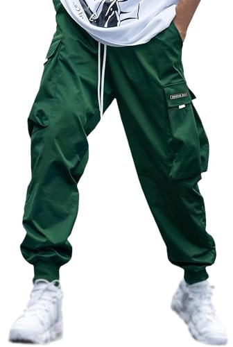 Herren Hip Hop Jogger Cargo Pants Techwear Hosen Baggy Streetwear Punk Hose Taktische Jogger Cargohose Harem Techwear Herren Loose Arbeitshose Jungen Jogginghose