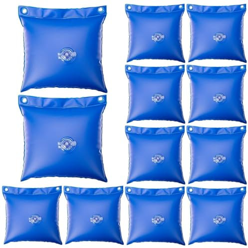 Pesi di teloni della piscina, sacchetti d'acqua piscina 12 pezzi 11x12in pesi di copertura della piscina pesante PVC pesi di telo piscina sospesa cuscinetti per le perdite resistenti al freddo cuscin