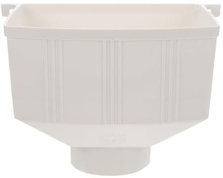 HOMSFOU Secchio Antipioggia in Pvc Imbuto Grondaia Pluviale Di Raccolta Dell'acqua Adattatore Di Scarico Fine Grondaia Per Capannone Connettore Di Scarico Pluviale Bianca Plastica