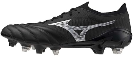 Mizuno Morelia IV Mix Soft Ground - Scarpe da rugby da uomo, Nero argento, 45 EU