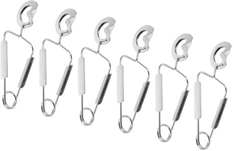 VOSAREA 6pcs Stainless Steel Snail Tong Food Clip Spring Kitchen Serving Clamp for Escargot Buffet