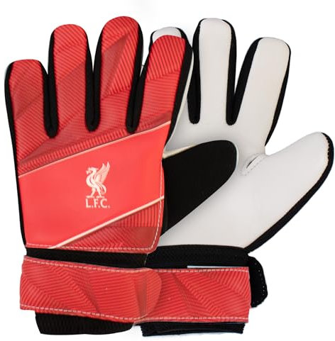 Hy-Pro Offiziell lizenzierte Liverpool FC Torwarthandschuhe – Junior, Fuse Design, Torwart, mit starkem Handflächengurt für hohe Leistung, Jungen und Mädchen