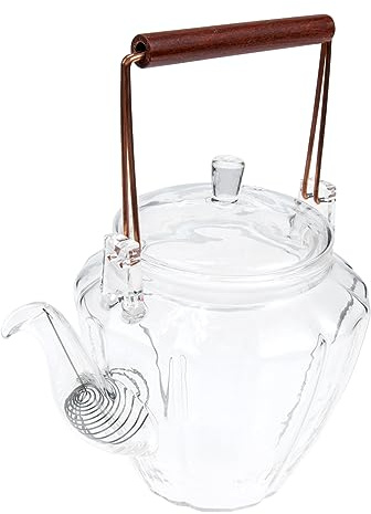 Luxshiny Chinese Style Diamond Pattern Porcelain Teapot Tea Accessories for Tea Drinkers Glass Pot Carafe