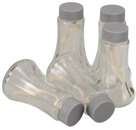 iplusmile 5pcs 30ml Glass Alcohol Lamp Burner Set Mini Sealed Desktop Alcohol Burners for Camping Picnic Chemistry Experiment