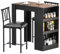 VECELO Breakfast Bar Table and Stools Set for Kitchen Dining Room Pub, Industrial Style with Steel Frame, Storage Shelves, Space-Saving Design