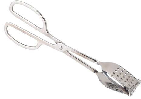 Alomejor Pinza para Ensalada de Acero Inoxidable, Pinza Antideslizante para Servir para Buffet, Fiesta, Catering, Cocina, Hogar, de Tijera a Prueba de Calor para Barbacoa, 12,5