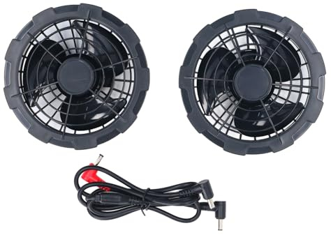 Kuuleyn Bärbar USB-driven borstlös motor Luftkonditionering Klädfläkt, 2 st Kylvästfläkt Borstlös motor Lågbrus Luftkonditionerad klädfläkt med DC-strömkabel 12V