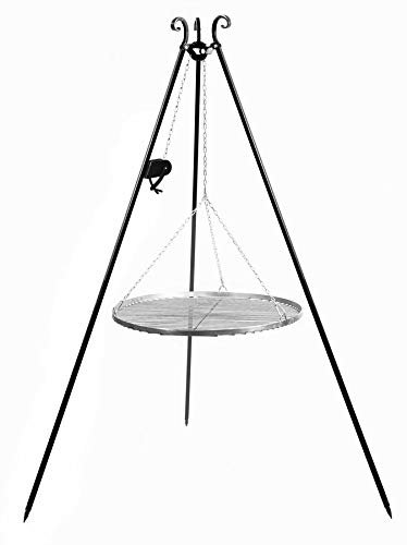 KORONO 5900105401946 Schwenkgrill mit Kurbel 180 cm Grillrost, Edelstahl, 102 x 80 x 12 cm