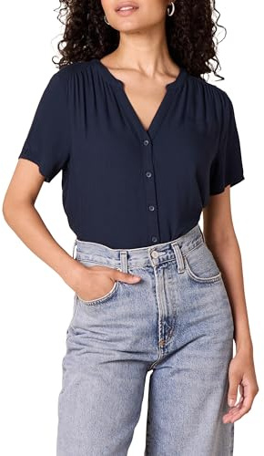 Amazon Essentials Camicetta da Donna a Maniche Corte, Blu Navy, M