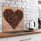 murando Spritzschutz Glas für Küche 60x60 cm Küchenrückwand Küchenspritzschutz Fliesenschutz Glasbild Dekoglas Küchenspiegel Glasrückwand Kaffee Coffee Kaffeebohnen Bretter -