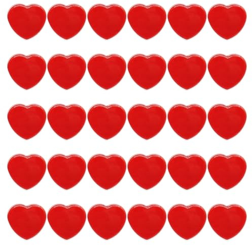 PYJLBX Set di 30 magneti per frigorifero, piccoli magneti per artigianato, a forma di cuore, colore rosso, mini magneti resistenti per lavagna bianca, bacheca, decorativi
