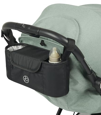 Ickle Bubba Universal Buggy Organiser (Black) – Spacious Storage Bag for Bottles, Snacks and Essentials – Durable, Stylish, and Easy to Attach for On-The-Go Convenience