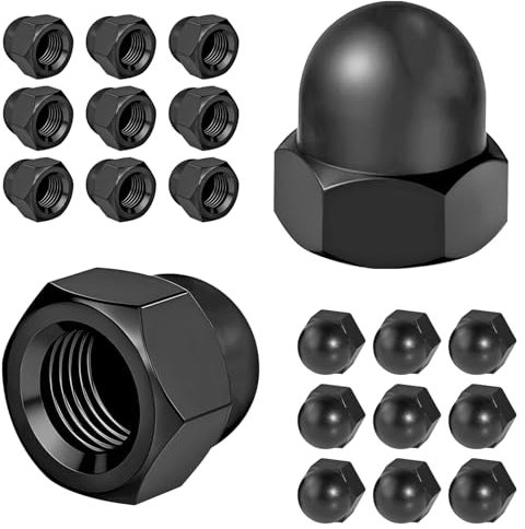 Qrity 20 Piezas Tuercas De Sombrerete, M6 Tuercas Ciegas Hexagonales, Tuercas de Bellota para Proteger Roscas y Pernos