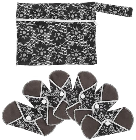 FOYTOKI Lot De 6 Serviettes Hygiéniques Lavables Et Réutilisables En Fibre De Carbone Et Bambou, Taille S, Haute Absorption, Respirantes, Pour Femmes Enceintes Et Période Menstruelle