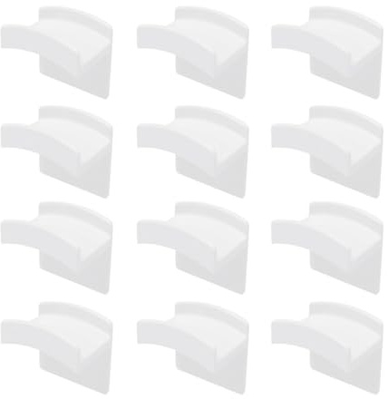 SGETHCH 12 Pack Adhesive Hat Hooks,No Drill Cap Holders for Wall and Door