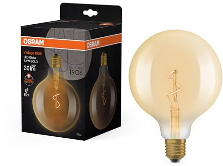 OSRAM LED-lampa Vintage 1906 Globe G125 1,8W 2200K Guld | Vintage 1906 Globe 125 Spiral Filament, LED Lamps, Guld, 124 mm dia, 15000 h, 1-Pack