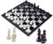 SANTOO Jeu D'échec Deluxe Pliable, Echiquier Magnetique avec Echecs, Echecs Magnétique Noir et Blanc pour Enfants et Adultes