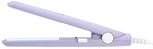 Plancha de pelo, 4 colores Mini plancha de pelo eléctrica 2 en 1 plancha de turmalina de cerámica Rizador de calentamiento de plancha plana de belleza con temperatura de 190 ℃ (Púrpura)