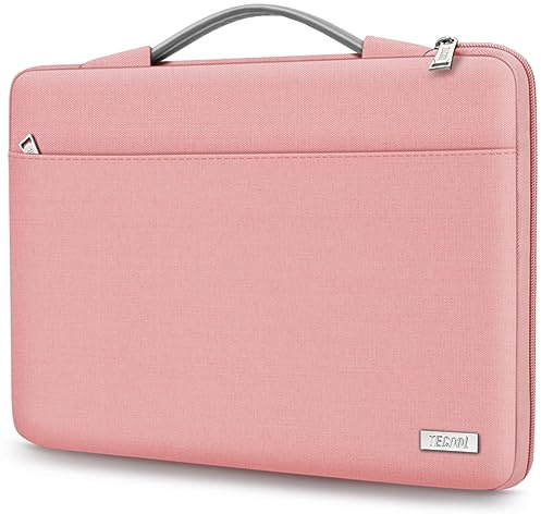 TECOOL 15-15,6 Pollici Custodia PC Portatile Laptop Borsa per HP Lenovo Thinkpad Ideapad Acer dell Notebook Chromebook, Sleeve Portatile Cover con Maniglia Retrattile, Rosa