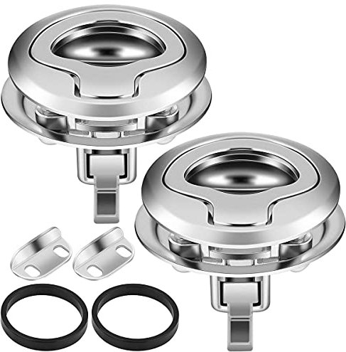 RoadLoo 2 Stück Möbelschlosser Pull Lock Metall Möbelschloss Flush Hatch Locker für Camping Boot Yacht Trailer Camper Deck Hatch Türschrank